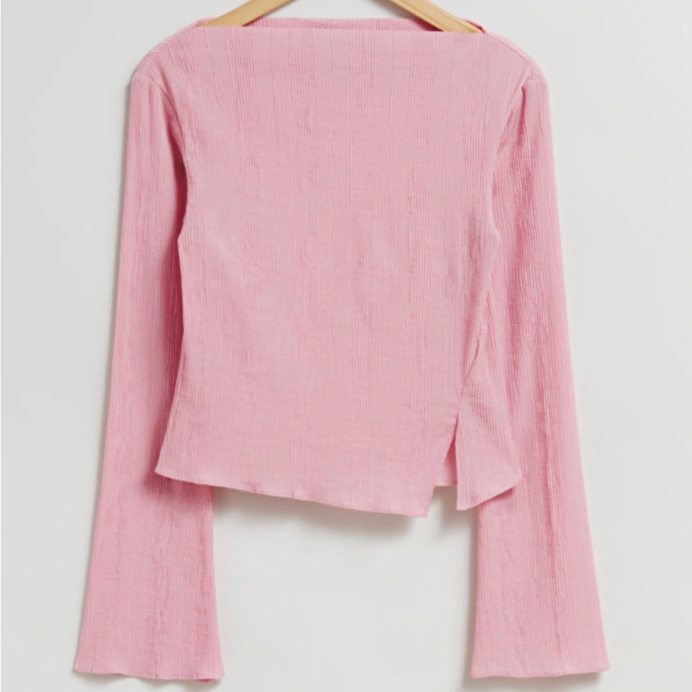 Cropped asymmetric frilled top